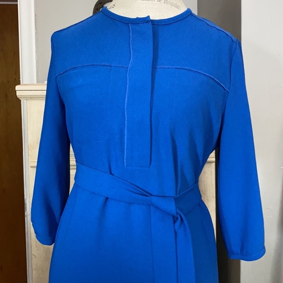 Tara Jarmon midi dress in bleu gitane size 36 European - Picture 3 of 12